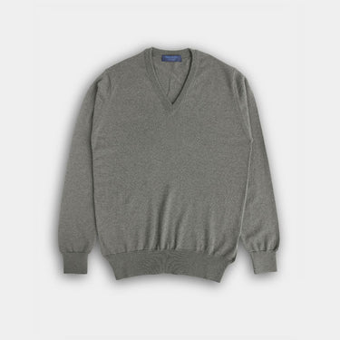 Dark Grey V - Neck Cashmere Sweater