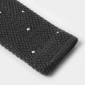 Dark Grey & White Spot Knitted Cashmere Tie