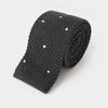 Dark Grey & White Spot Knitted Cashmere Tie