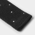 Dark Navy & White Spot Knitted Cashmere Tie