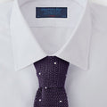 Deep Purple & White Spot Knitted Silk Tie