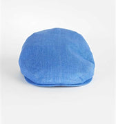 Denim Blue 100% Linen Flat Cap