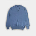 Denim Blue V - Neck Cashmere Sweater