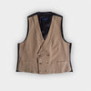 Double Breasted Beige Linen Waistcoat