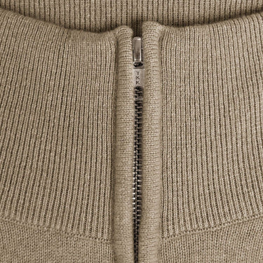 Ecru Zip Neck Cashmere Sweater