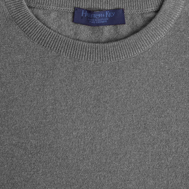 Flannel Grey Crew Neck Cashmere Sweater