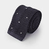 Fumo & White Spot Knitted Silk Tie