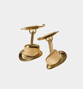 Gold Plated Bowler Hat & Umbrella Cufflinks