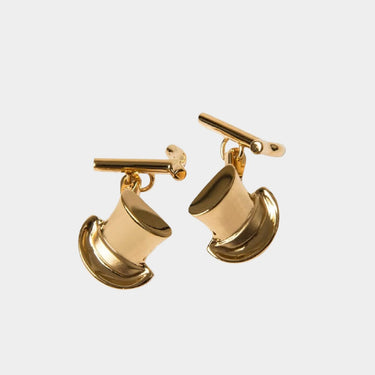 Gold Plated Top Hat & Cane Cufflinks