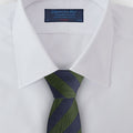 Green Block Stripe Wool & Silk Blend Tie