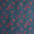 Green, Blue & Red Paisley Silk & Cashmere Scarf