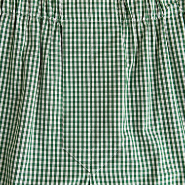 Green Gingham Check Cotton Poplin Boxer Shorts