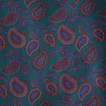 Green, Orange & Navy Paisley Silk & Cashmere Scarf