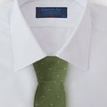 Green Self - Spot Wool & Silk Blend Tie