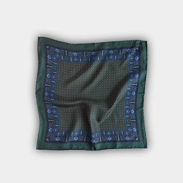 Green Small Bean Silk Pocket Square