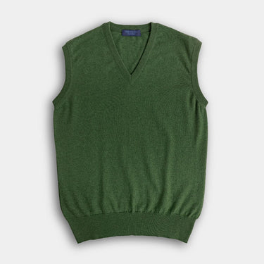 Green V - Neck Cashmere Slipover