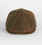 Green With Large Gold Check 100% Wool Toni Cap