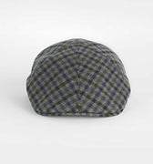 Green With Navy & Green Medium Check Twill Wool Roma Cap