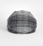 Grey & Black Cove Check Made In England Wool Flat Cap