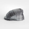 Grey & Black Cove Check Made In England Wool Flat Cap