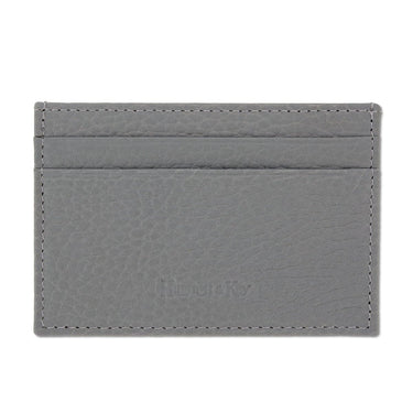 Grey Calf Leather Double Sided Card Holder