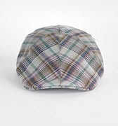 Grey Check Cotton & Polyester Mix Roma Cap