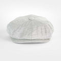 Grey Herringbone Cotton & Linen Mix Gatsby Cap