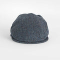 Grey Herringbone Wool Made In England Flat Cap