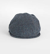 Grey Herringbone Wool Made In England Flat Cap