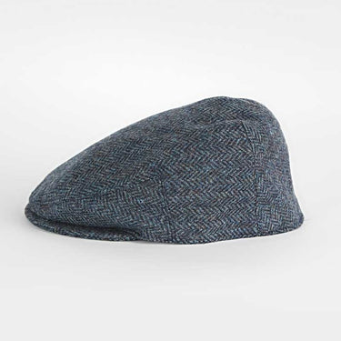 Grey Herringbone Wool Made In England Flat Cap