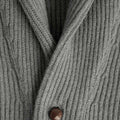 Grey Shawl Collar Cashmere Cardigan