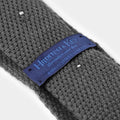 Grey & White Spot Knitted Cashmere Tie