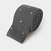 Grey & White Spot Knitted Cashmere Tie