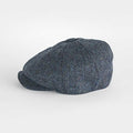 Insign Grey Herringbone 100% Wool Made In England Gatsby Cap