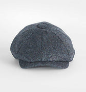 Insign Grey Herringbone 100% Wool Made In England Gatsby Cap