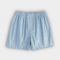 Light Blue Gingham Check Cotton Poplin Boxer Shorts