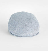 Light Blue Herringbone 100% Silk Flat Cap