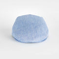 Light Blue Micro Herringbone Linen Flat Cap