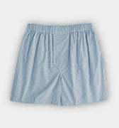 Light Blue Small Gingham Check Cotton Poplin Boxer Shorts