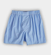 Light Blue & White Spot Cotton Poplin Boxer Shorts