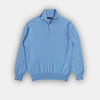 Light Blue Zip Neck Cashmere Sweater