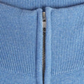 Light Blue Zip Neck Cashmere Sweater