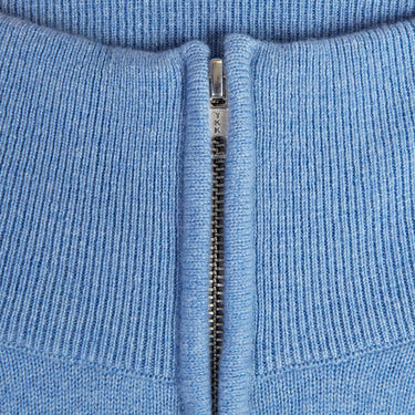 Light Blue Zip Neck Cashmere Sweater