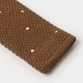 Light Brown & White Spot Knitted Cashmere Tie