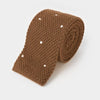 Light Brown & White Spot Knitted Cashmere Tie