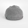 Light Grey & Black Herringbone Cashmere Made In England Flat Cap