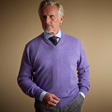 Lilac V - Neck Cashmere Sweater