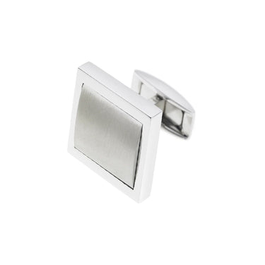 Longmire Steel Oblong Matt Centre Bar Link Cufflinks