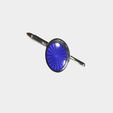 Longmire Sterling Silver Starburst Blue Enamel Dress Studs