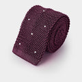 Malvarosa & White Spot Knitted Silk Tie